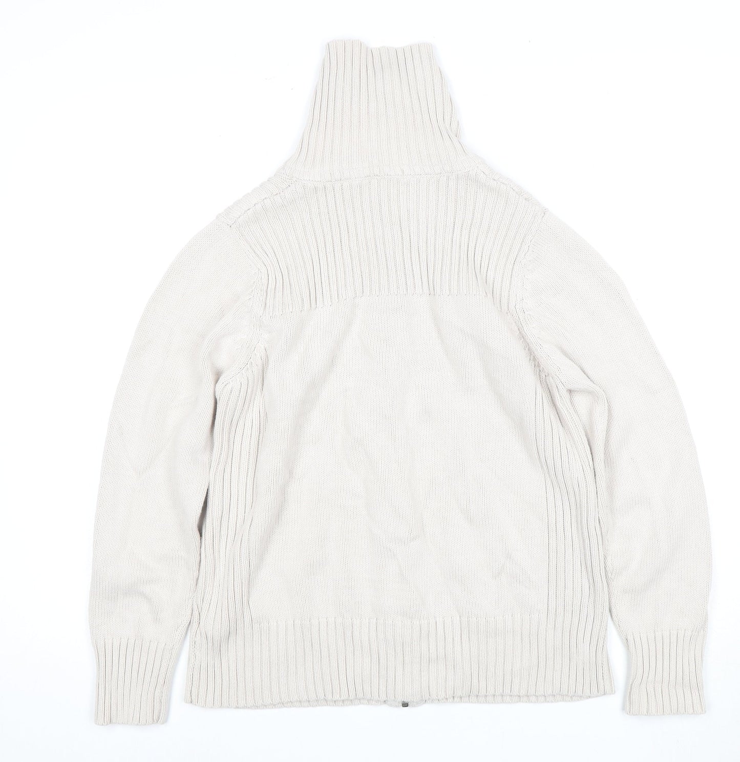 Womens UK Size 16 Marks and Spencer Beige Full Zip Jumper