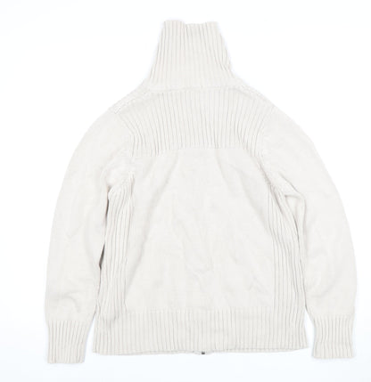 Womens UK Size 16 Marks and Spencer Beige Full Zip Jumper
