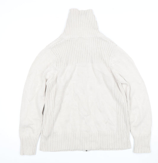 Womens UK Size 16 Marks and Spencer Beige Full Zip Jumper