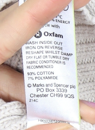 Womens UK Size 16 Marks and Spencer Beige Full Zip Jumper