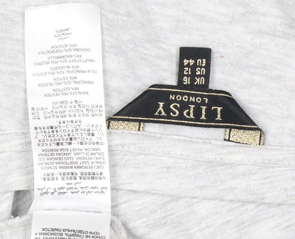 Womens UK Size UK 16 Lipsy London Grey Basic T-Shirt