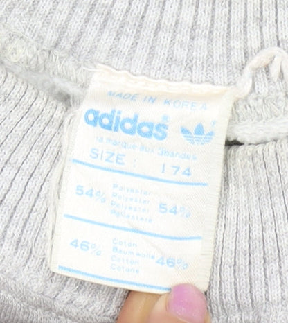 Adidas Grey Pullover Sweatshirt Unisex Adults Size 12