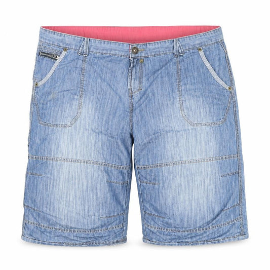 Front view of Duke London unisex blue 3xl utility denim shorts