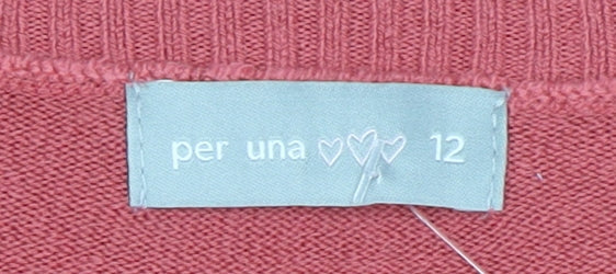 Womens UK Size 12 Per Una Pink Cardigan Jumper