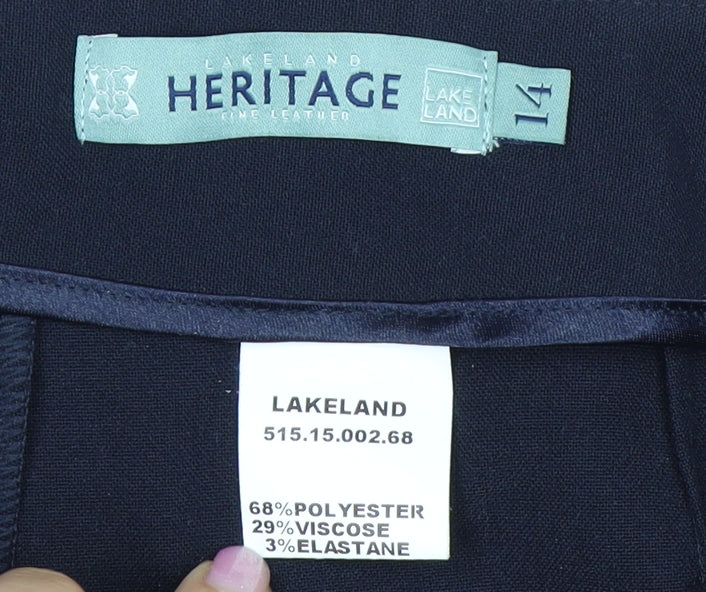 Womens UK Size 14 Lakeland Regular Fit Business Casual Black Trousers