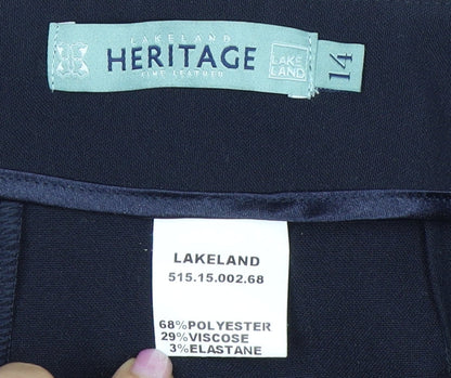 Womens UK Size 14 Lakeland Regular Fit Business Casual Black Trousers