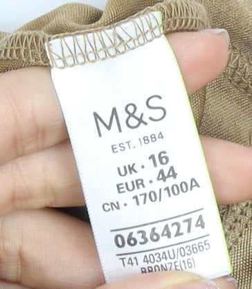 Womens UK Size 16 Marks and Spencer Brown  T-Shirt