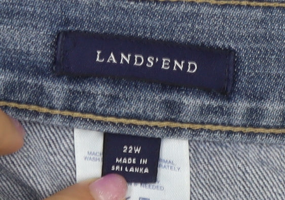 Lands' End Women's Blue Straight Plus Jeans