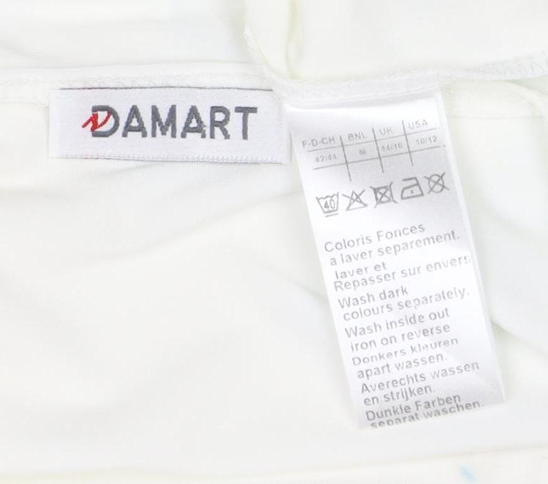 Womens UK Size 12 Damart White Basic T-Shirt