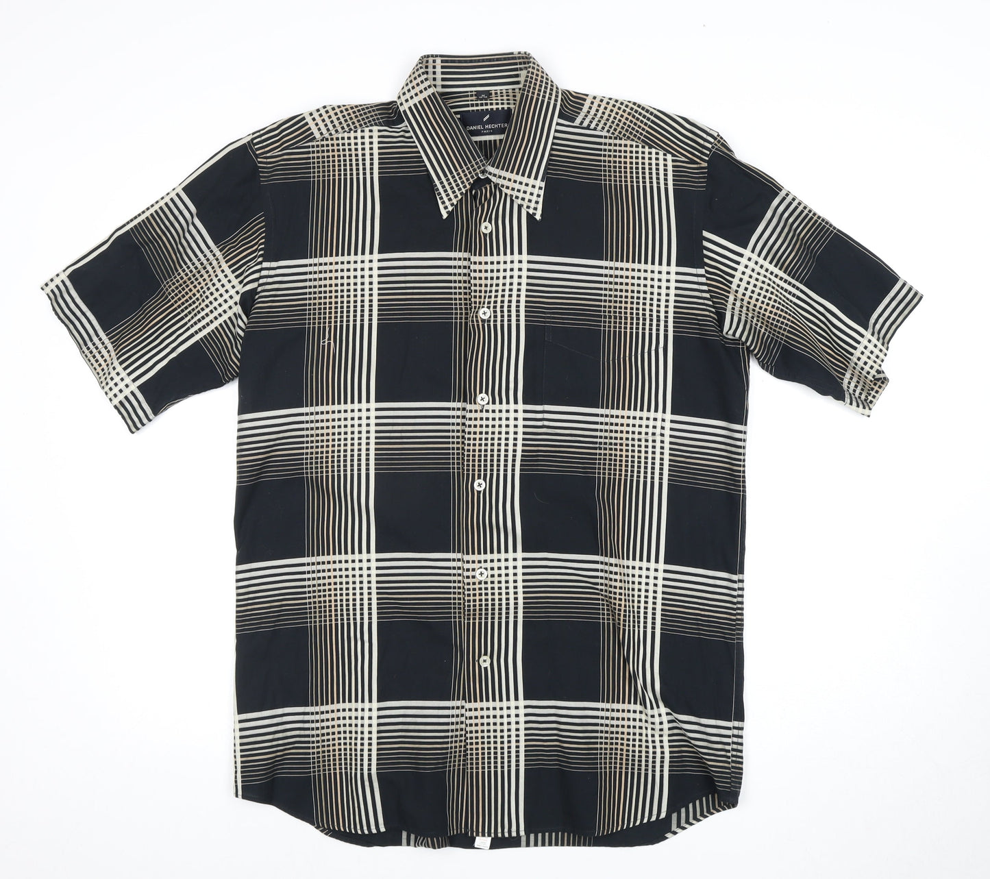 Daniel Hechter Men's Medium Black Check Shirt