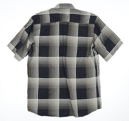 Daniel Hechter Men's Medium Black Check Shirt
