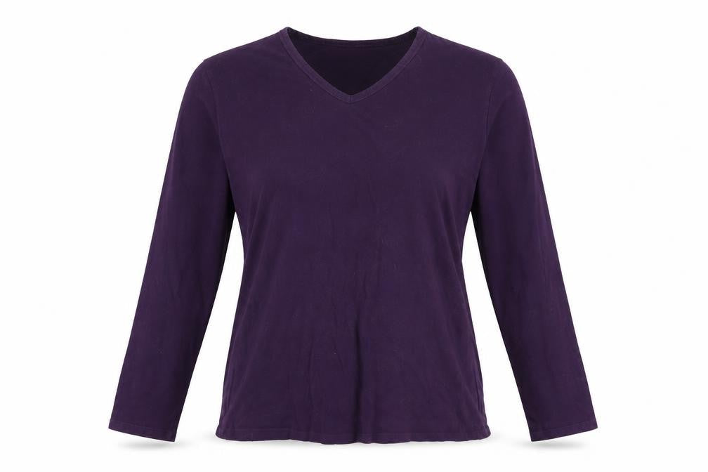 Womens UK Size 2XS Lands End Purple Basic T-Shirt