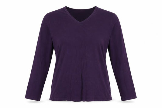 Womens UK Size 2XS Lands End Purple Basic T-Shirt