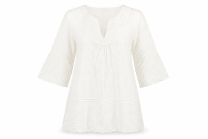 Womens UK Size 10 Marks and Spencer White Tunic Blouse