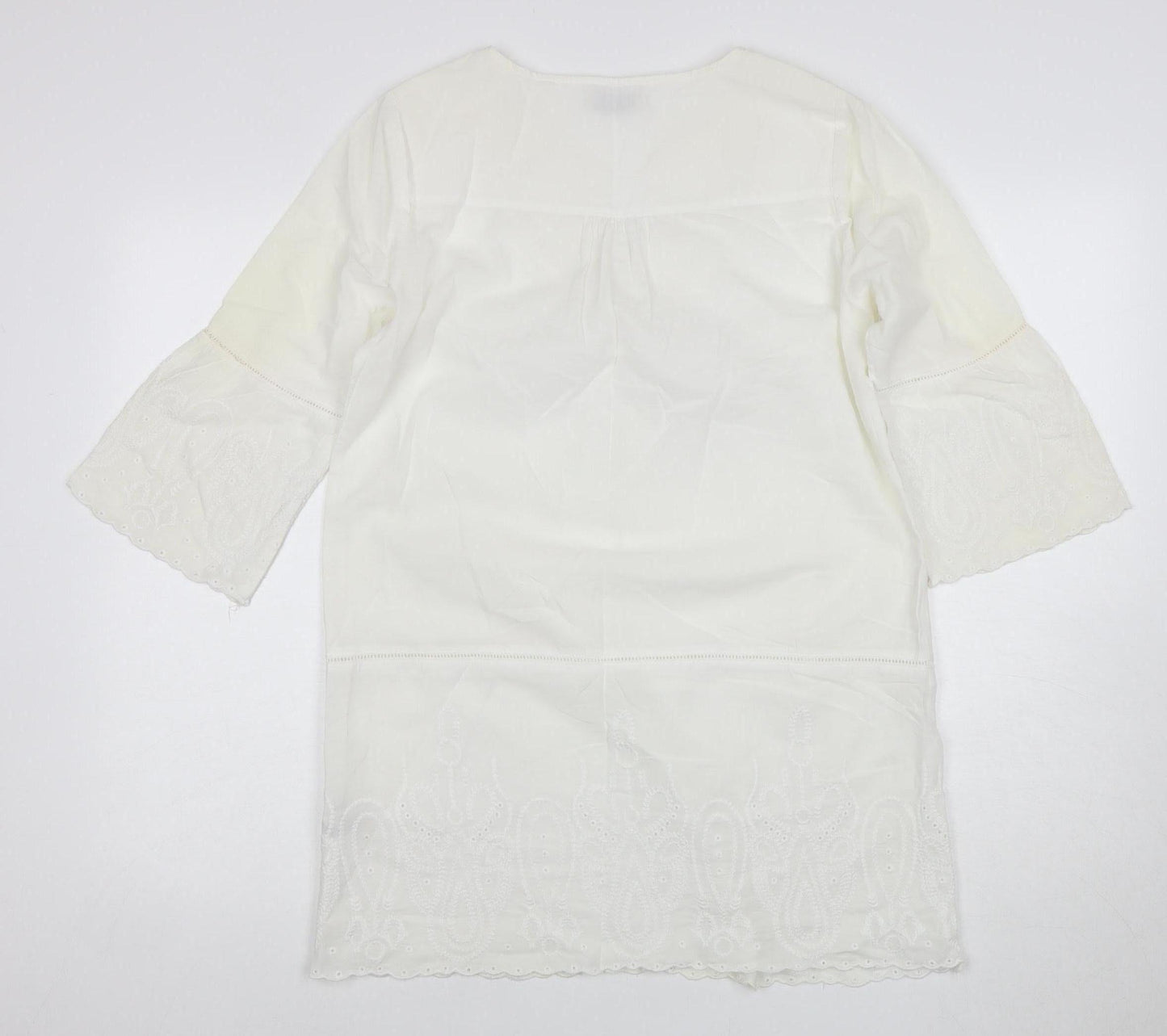 Womens UK Size 10 Marks and Spencer White Tunic Blouse