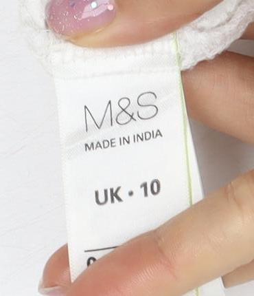 Womens UK Size 10 Marks and Spencer White Tunic Blouse