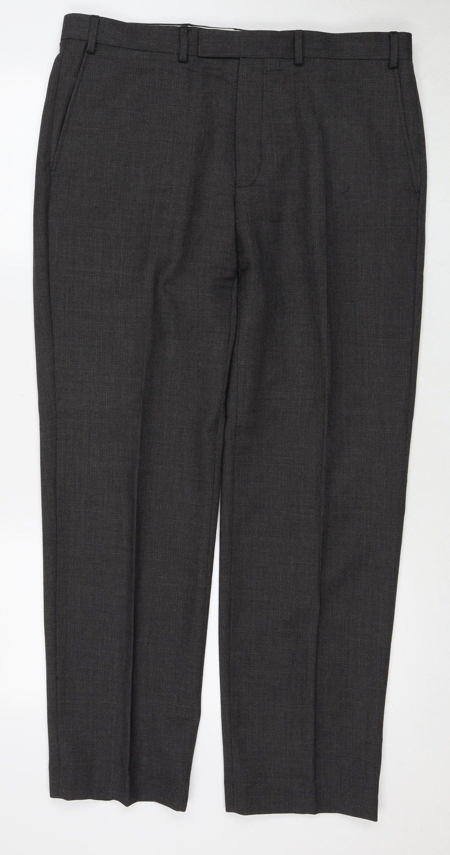 Marks and Spencer Grey Dress Pants, 36 Waist, Regular Fit