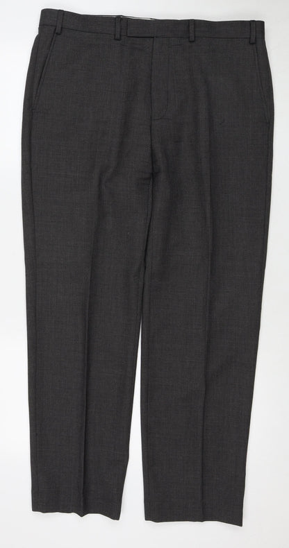 Marks and Spencer Grey Dress Pants, 36 Waist, Regular Fit