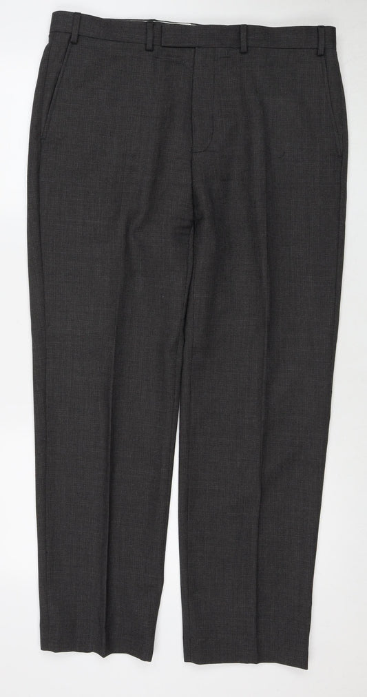 Marks and Spencer Grey Dress Pants, 36 Waist, Regular Fit