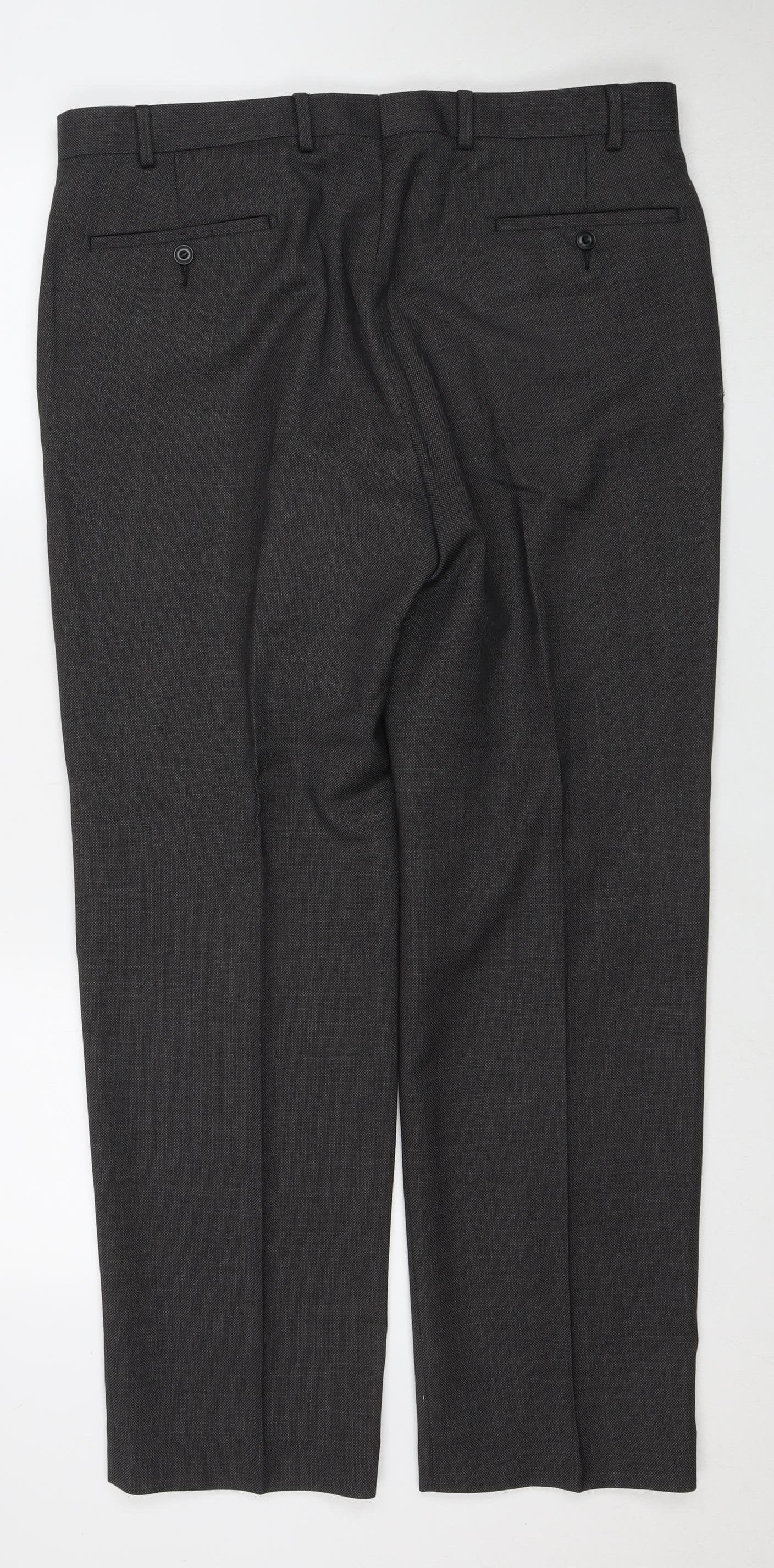 Marks and Spencer Grey Dress Pants, 36 Waist, Regular Fit