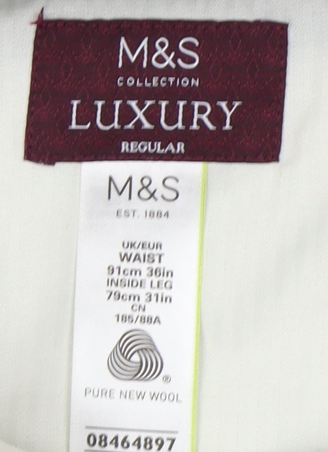 Marks and Spencer Grey Dress Pants, 36 Waist, Regular Fit