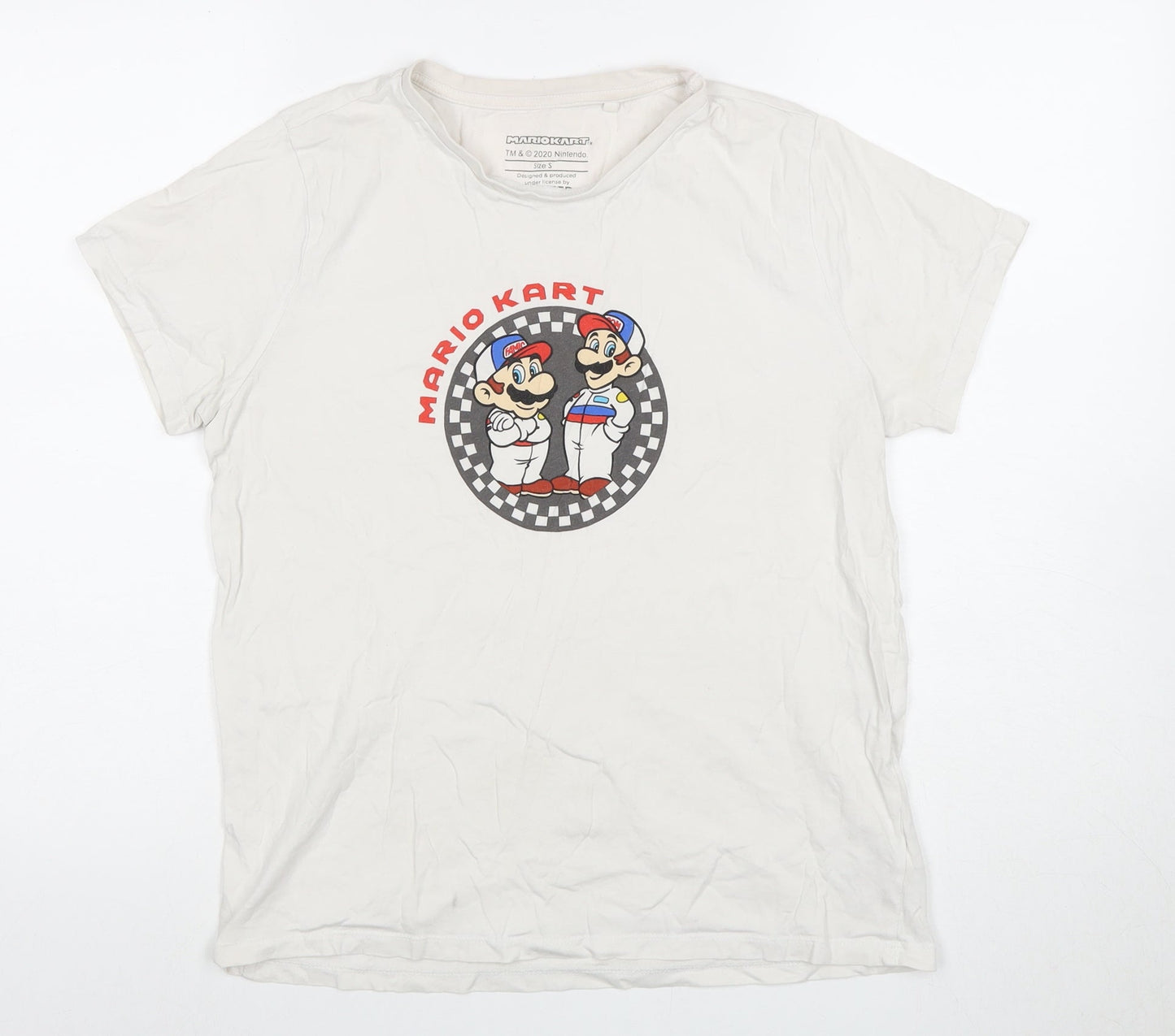 Mens UK Size S Difuzed White  T-Shirt