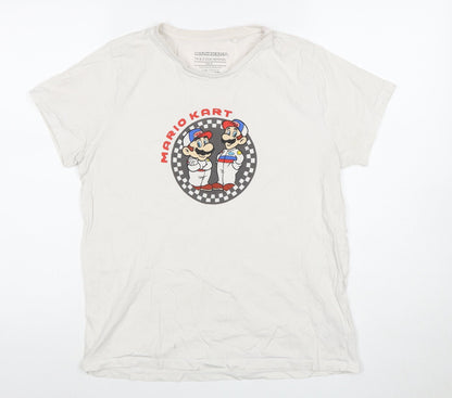 Mens UK Size S Difuzed White  T-Shirt