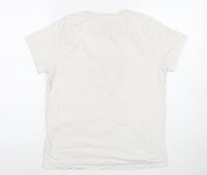 Mens UK Size S Difuzed White  T-Shirt