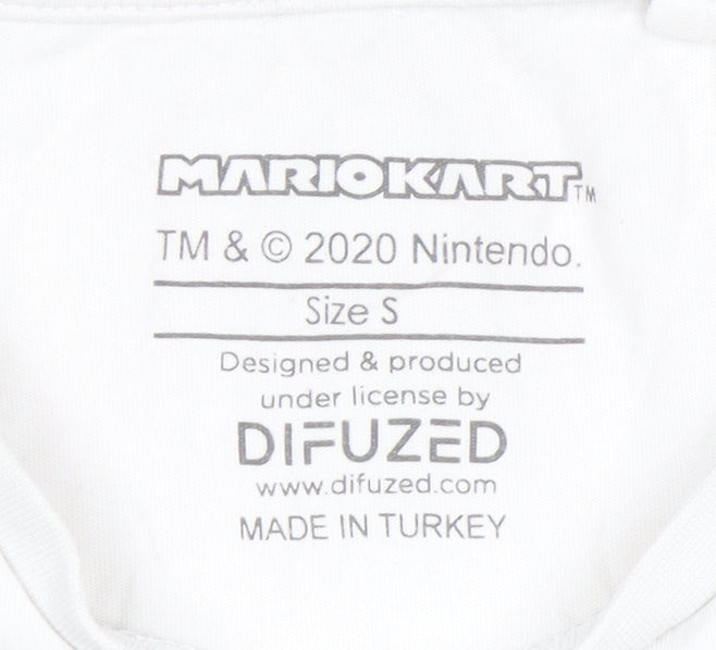 Mens UK Size S Difuzed White  T-Shirt
