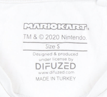 Mens UK Size S Difuzed White  T-Shirt