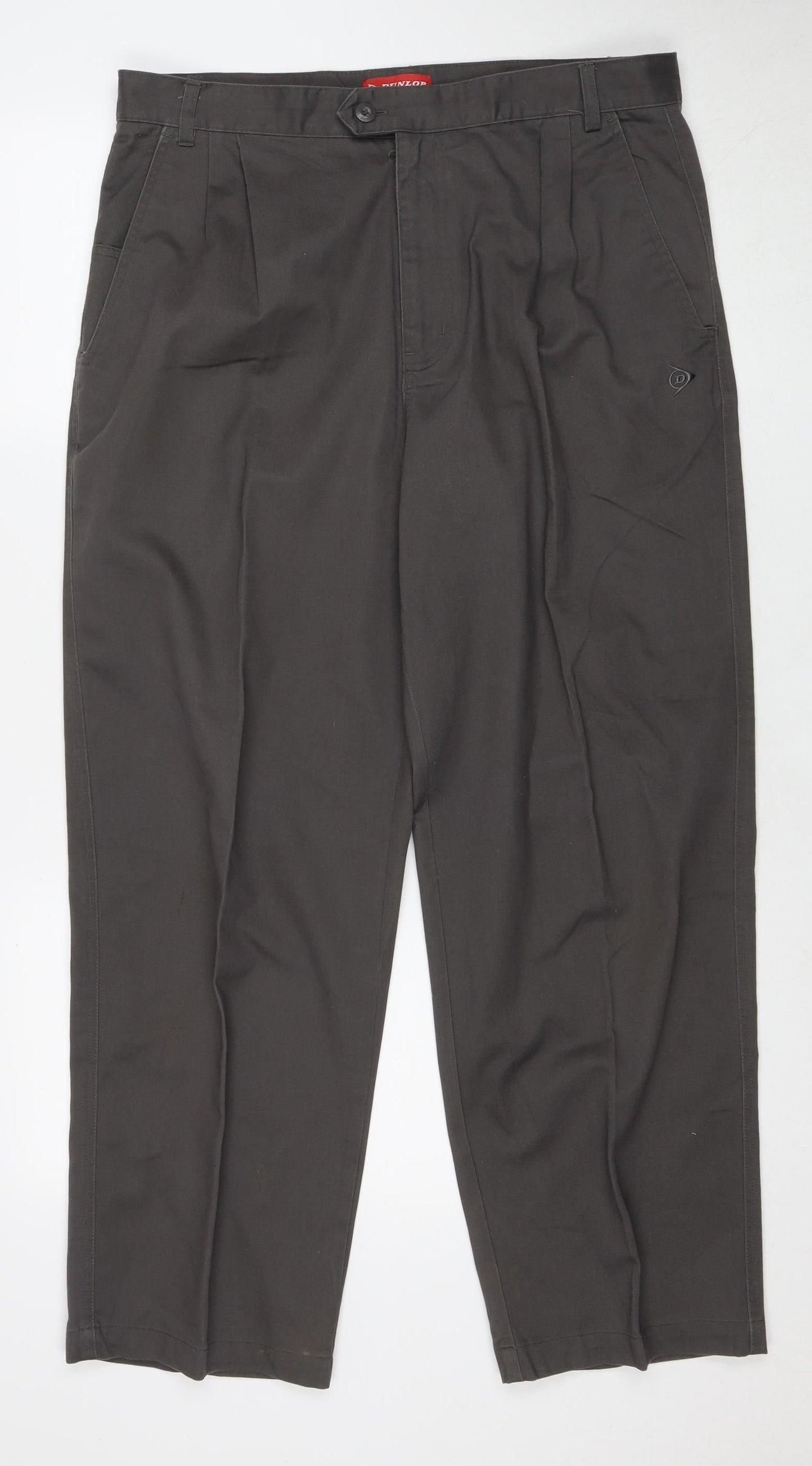 Dunlop Men's Grey Regular Fit Trousers, Size 36