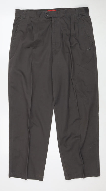 Dunlop Men's Grey Regular Fit Trousers, Size 36