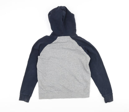 Jack & Jones Boys Grey Blue Pullover Logo Hoodie Size 24