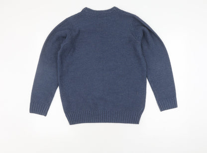 James Pringle Men's Blue Acrylic Pullover Jumper S