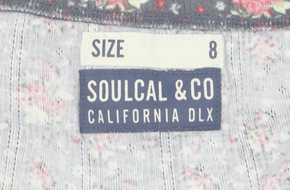 Womens UK Size 8 Soulcal & Co Multicoloured Cropped T-Shirt
