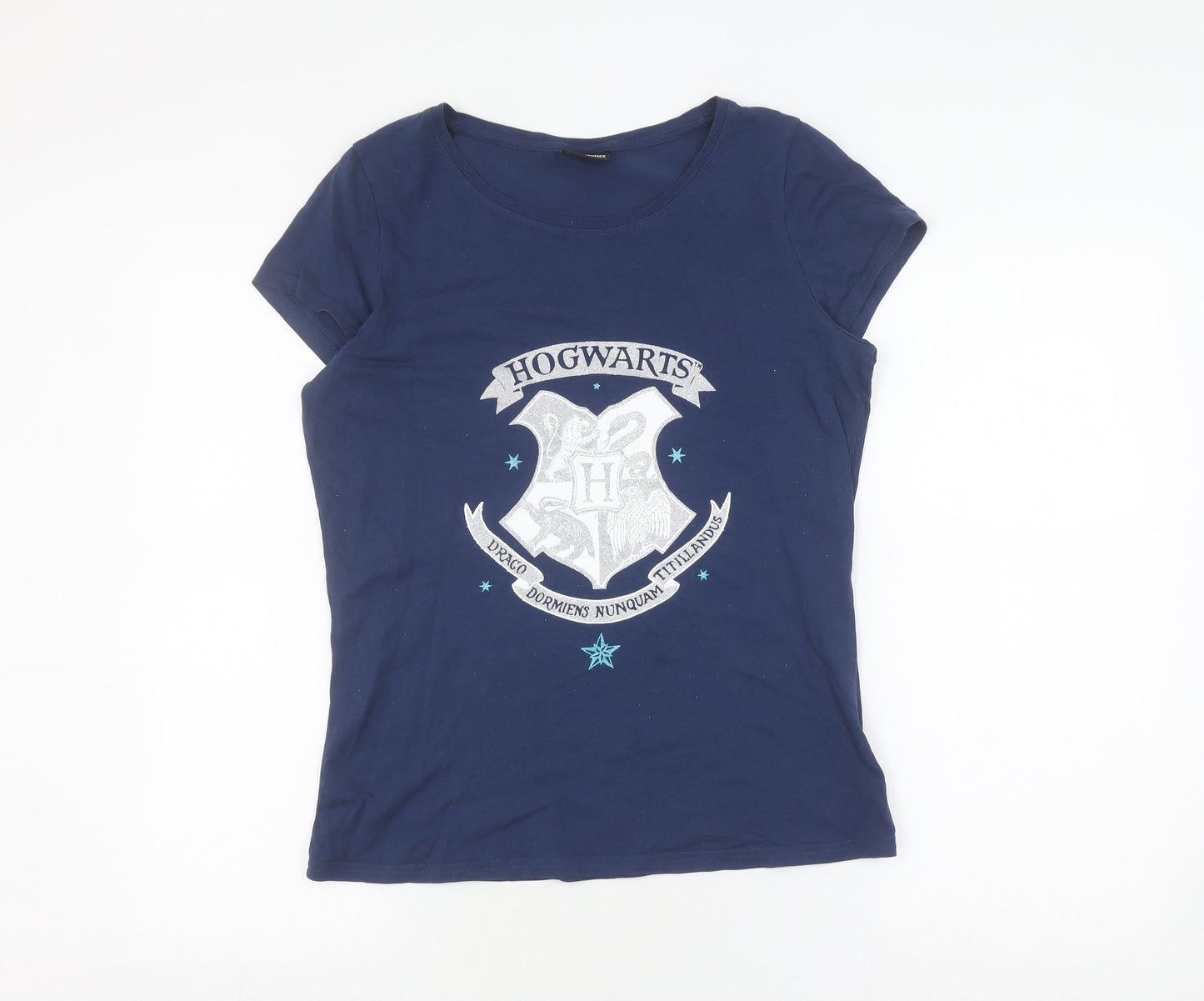 Womens UK Size S Harry Potter Blue Basic T-Shirt