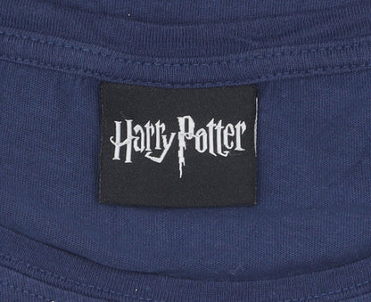 Womens UK Size S Harry Potter Blue Basic T-Shirt