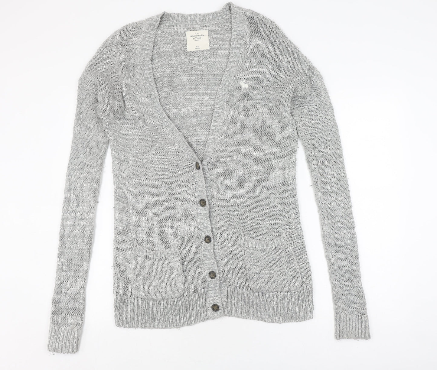 Abercrombie & Fitch Grey Men's Cardigan M/L V-Neck