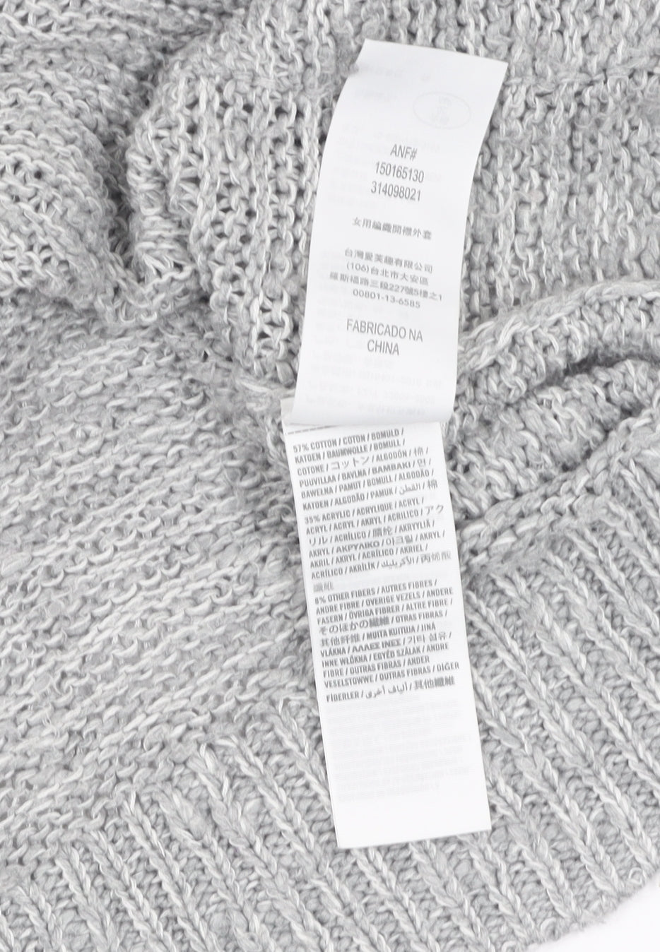 Abercrombie & Fitch Grey Men's Cardigan M/L V-Neck