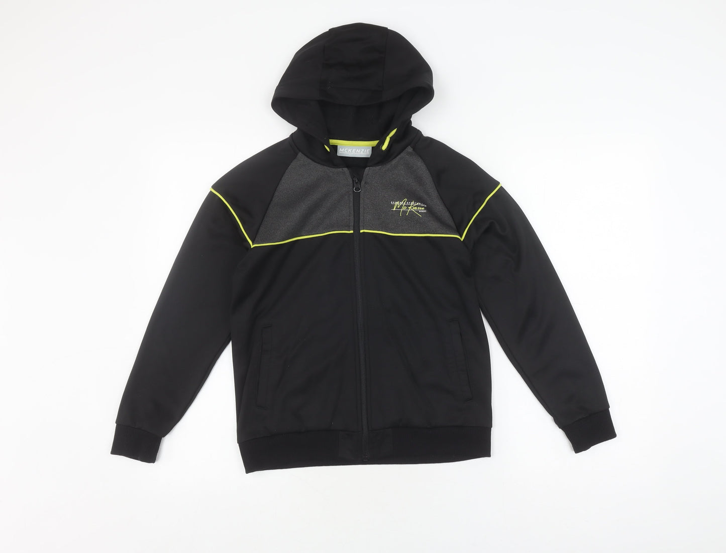 McKenzie Boys Black Full Zip Hoodie 10-11 Years