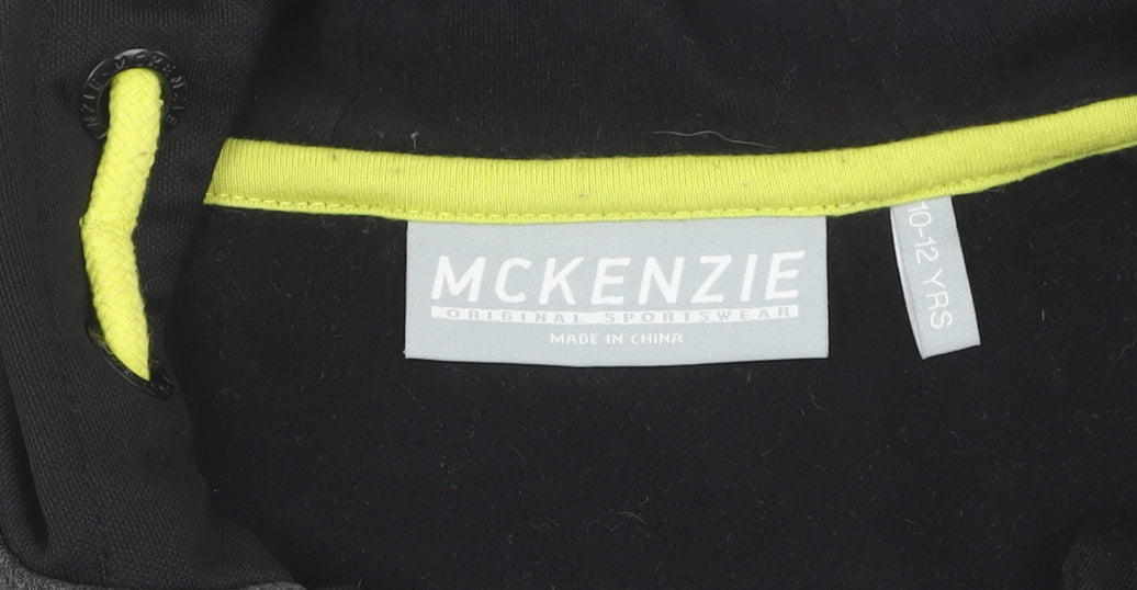 McKenzie Boys Black Full Zip Hoodie 10-11 Years