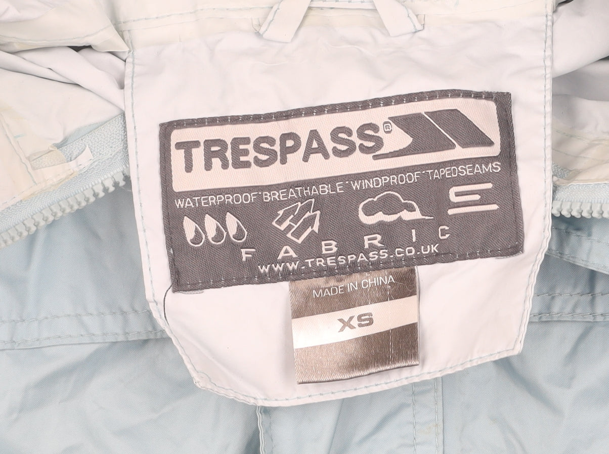 Womens UK Size XS Trespass Blue Rain Coat