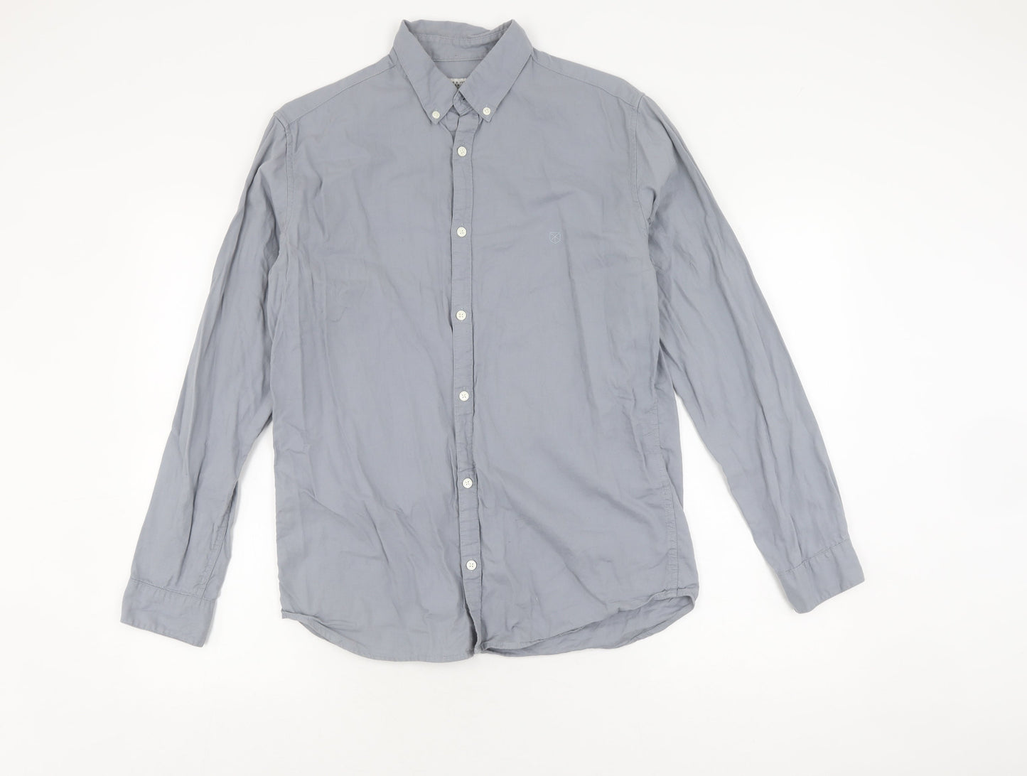 Jack & Jones Men's Grey Casual Shirt M, 100% Cotton, Button-Down