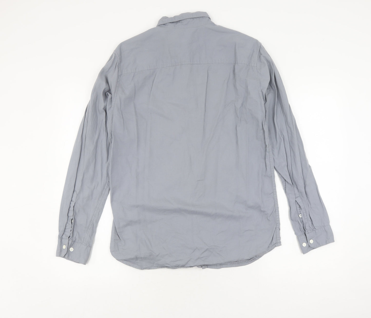 Jack & Jones Men's Grey Casual Shirt M, 100% Cotton, Button-Down