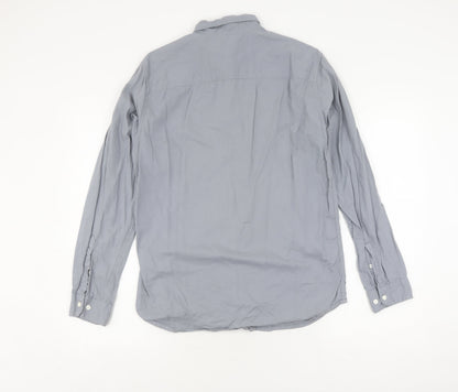 Jack & Jones Men's Grey Casual Shirt M, 100% Cotton, Button-Down