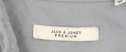 Jack & Jones Men's Grey Casual Shirt M, 100% Cotton, Button-Down