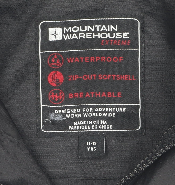 Mountain Warehouse Boys Black Parka Jacket 11-12Y Waterproof