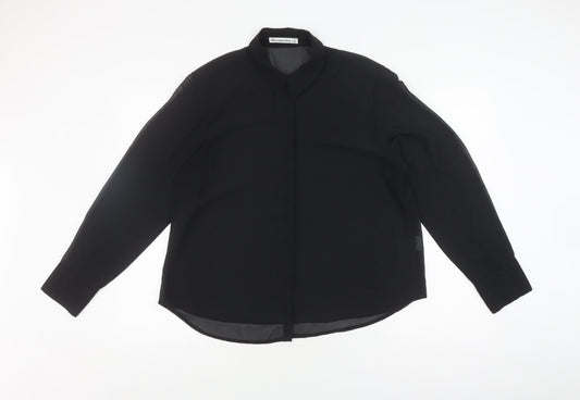 Abercrombie & Fitch Women's Black Button-Up Shirt L