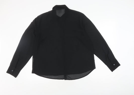 Abercrombie & Fitch Women's Black Button-Up Shirt L