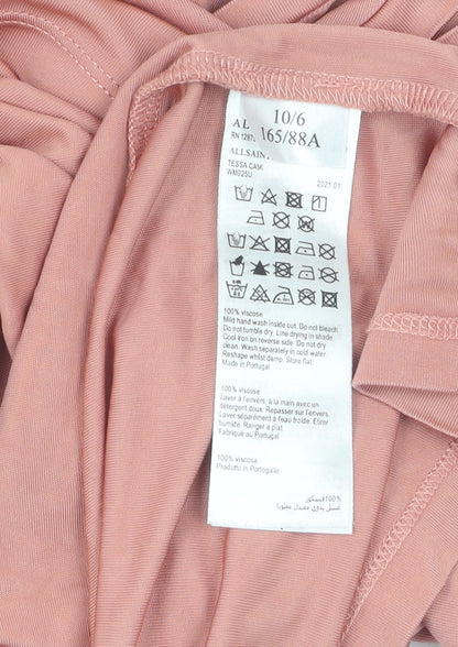 AllSaints Women's Pink Viscose Camisole Tank Top Size 10